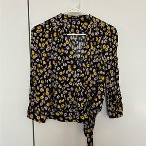 Madewell XXS floral wrap top